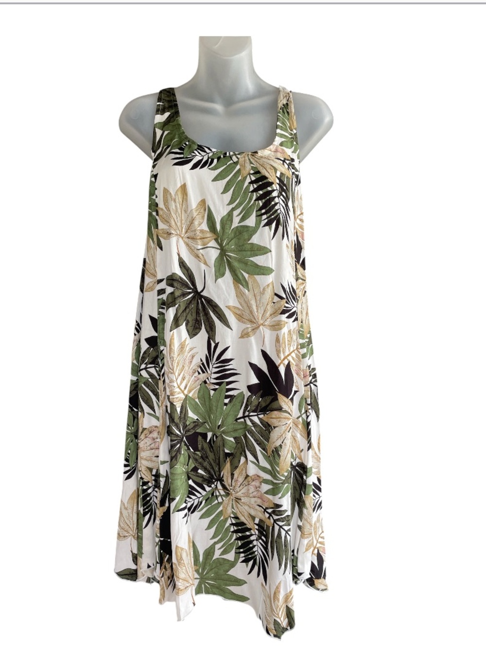 Bali tropical  print dress size large vacation resort wear